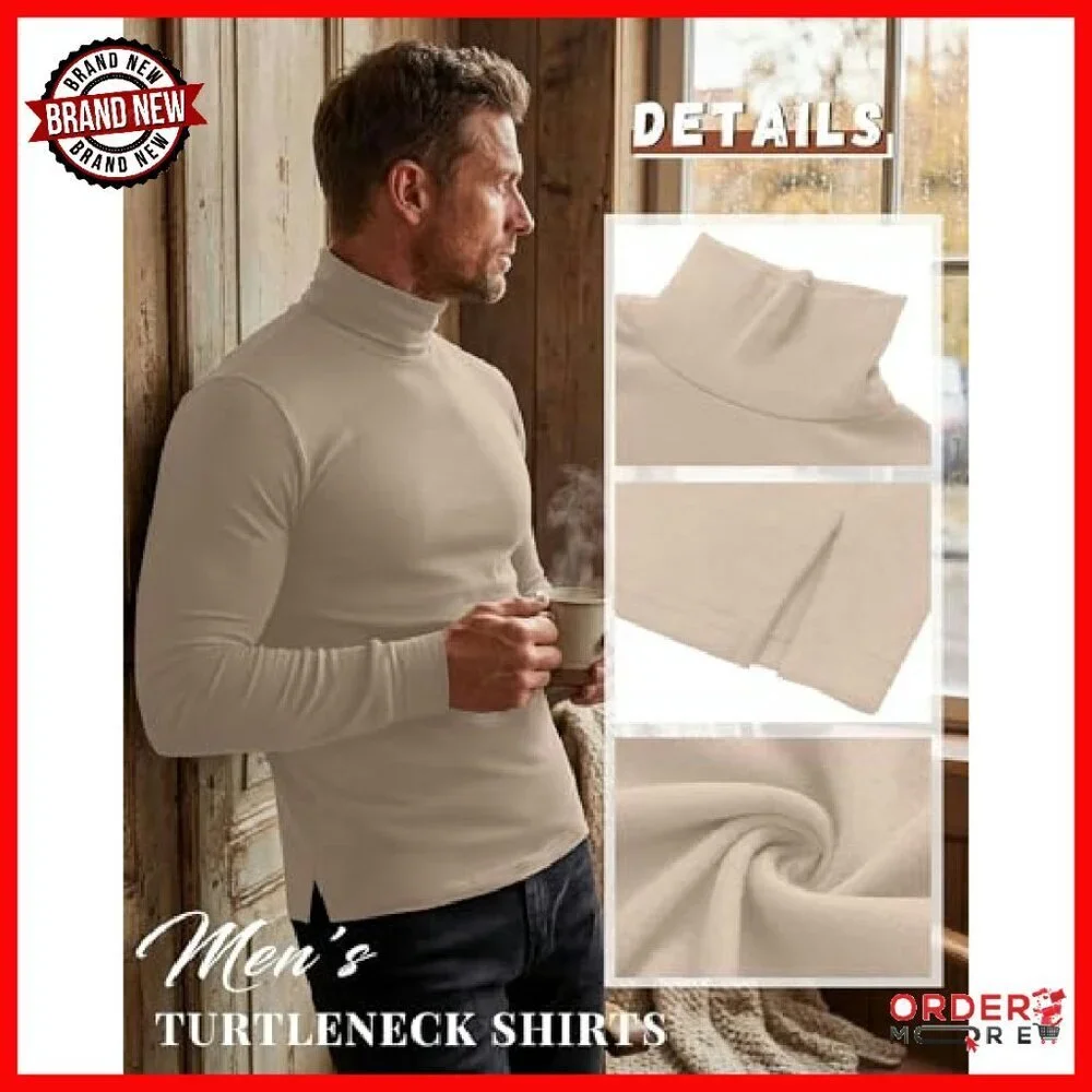Men's Thermal Turtleneck 3-Pack Slim Fit Long Sleeve Knitted Pullover